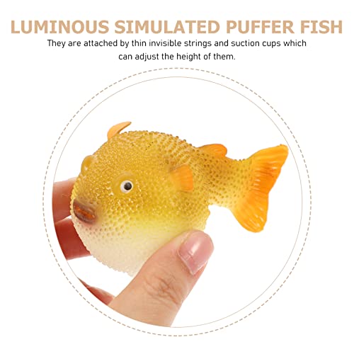 Peixe falso luminoso, ornamento de tanque de peixes de aquário, aquário Artificial Fluorescent Puffer