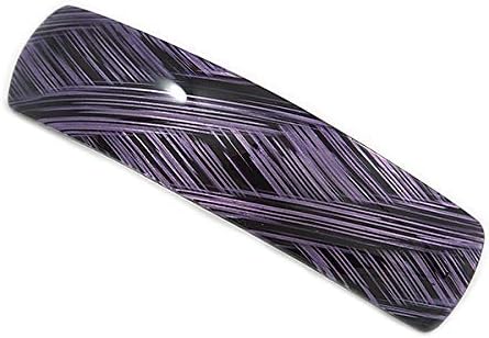 Avalaya Purple/Black Acrílico quadrado Barrette/Clipe de cabelo em tom prateado - 90 mm de comprimento