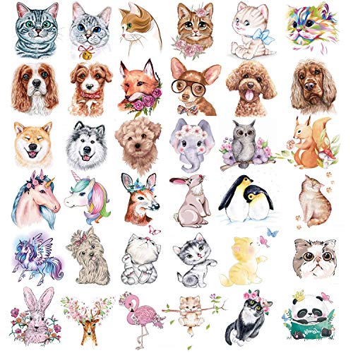 36 folhas de animais temas de tatuagens temporárias para crianças, tatuagens de animais apresentavam tatuagens
