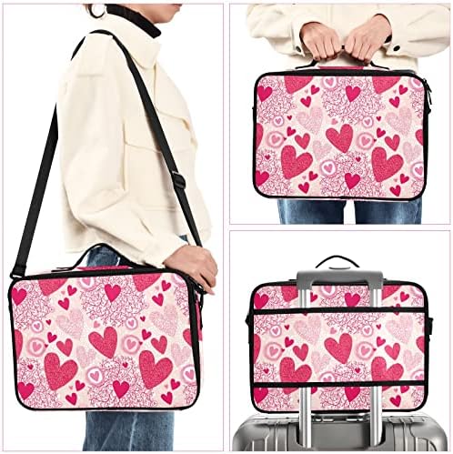 RPLife Bolsa de higiene pessoal para mulheres meninas corações rosa corações cosméticos Bolsa de viagem portátil