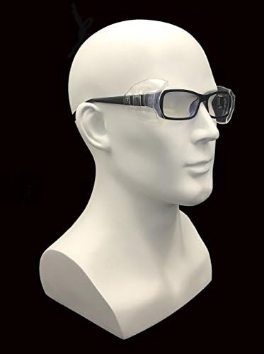 Wakaka 2 pares Segurança Olhos de olhos escudos laterais, deslize em escudo lateral transparente para óculos de segurança- ajustes pequenos a médios, flexíveis claros