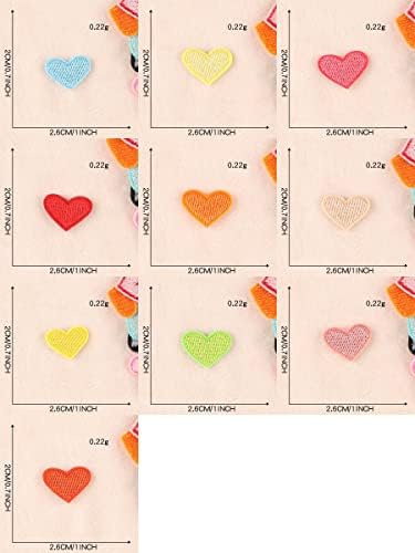 Tornado Storm 20 peças Multicolor Squashed Love em forma de coração Patchos bordados em forma de forma bordados,