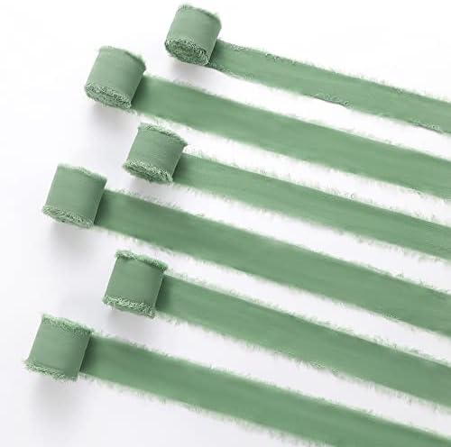 Fita de chiffon jedia, 3 rolos verdes fitas de seda de chiffon de chiffon verdes, fita verde de 1,5 x