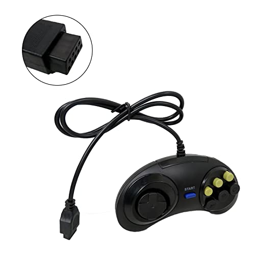 QBLAHIP 2PCS 6 Button Game Controller para Sega Genesis Black Superior Ergonomia e Performance