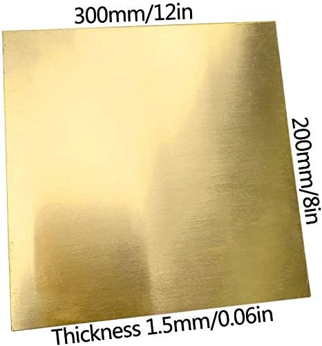 Folha de latão de latão Umky 1. 5 mm x 300 mm x 300 mm para artesanato de metal dio