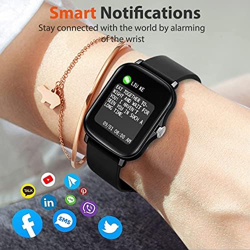 Chokovie Smart Watch for iPhone Android, Rastreador de fitness de tela de toque de 1,69 polegada Smartwatch,