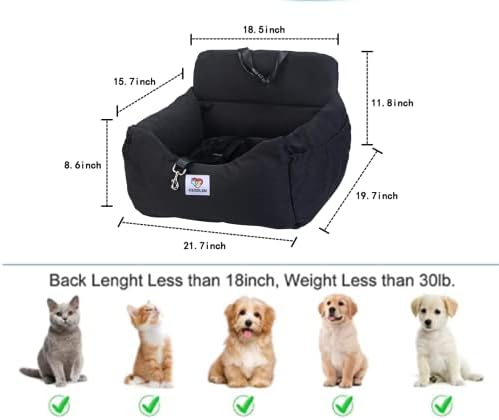 Assento de carro para cães Kssdlsm para cães pequenos/médios, assento de estimação de animais de estimação
