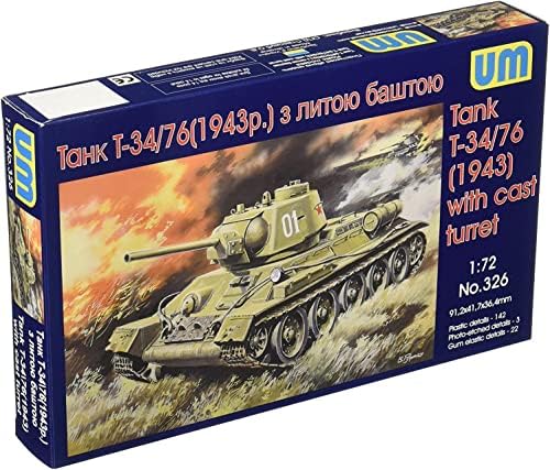 UNI-Model UUU72326 1/72 Tanque Soviético do Exército T-34/76, modelo de 1943, equipamento de cúpula,
