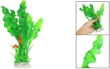 Planta de plástico artificial de Jardin para aquário, 11,2 polegadas de altura, verde/laranja