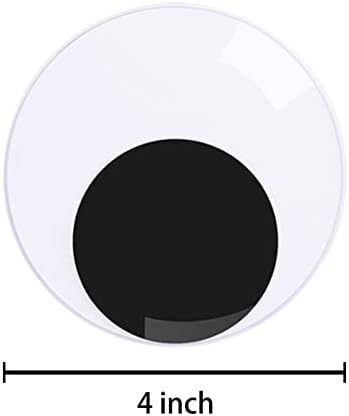HAPEPER 4 polegadas Giant Wiggle Olhos com adesivo auto -adesivo, grande olho de plástico preto para