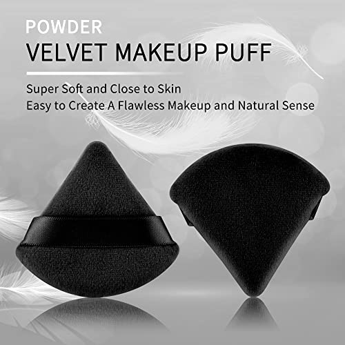 Evaouxiu Power Puff - 6 PCS Triângulo Pufos para pó para pó de rosto e esponjas de maquiagem de 2 PCs, Push