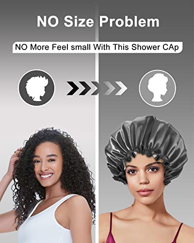 Capas de chuveiro aquior, touca de chuveiro reutilizável para mulheres, tampa de cabelo à prova