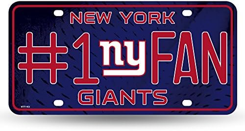 Rico Industries NFL 1 Fan Metal Plate Plate Tag, New York Giants