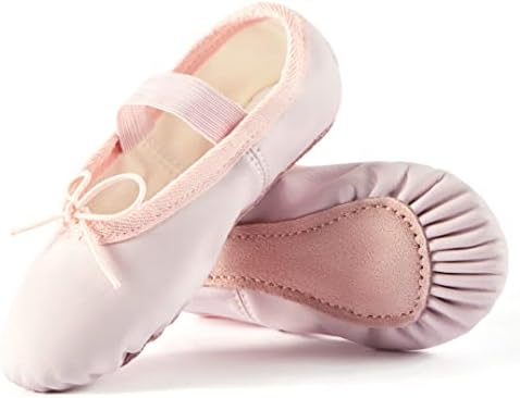 Lily's Locker- sapatos de balé de couro, sapatos de prática de dança completa para garotas infantis