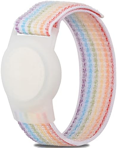 2 pacote de pulseira infantil para airtag, nylon relógio banda gps rastreador de estojo de proteção compatível