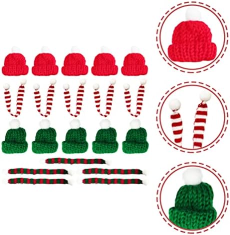 IPETBOOM PLANT Decor 20pcs Mini chapéu para artesanato chapéu de malha de natal e cachecol de lã verde de malha