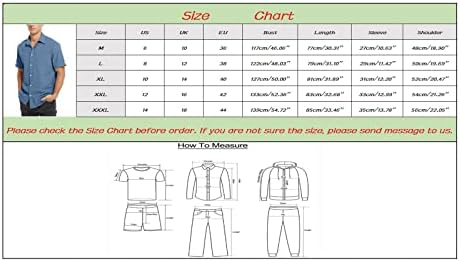XXBR Mens de manga curta camisas de linho de algodão, Button Summer Down Shirt Front Pocket Pocket