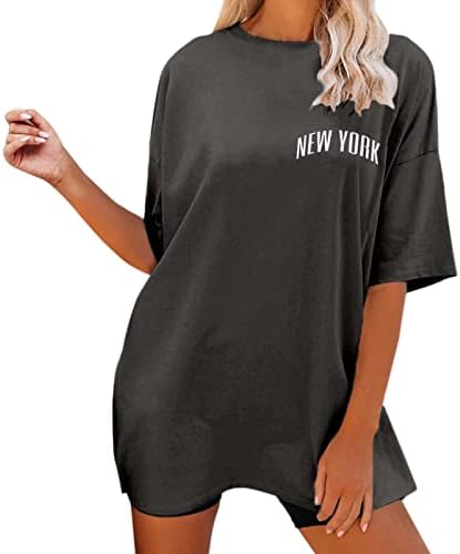 Roupas para mulheres de tamanho grande, letra engraçada impressão de manga curta pescoço solto tshirts tshirts