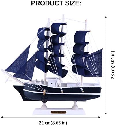 Veemon Home Decor Modelo de navio de vela de madeira, navio de vela náutica vintage antiga, modelo de barco de
