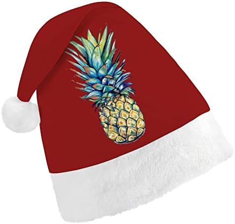 Aquarela para abacaxi chapéu de natal Papai Noel para adultos unissex Comfort Comfort Classic