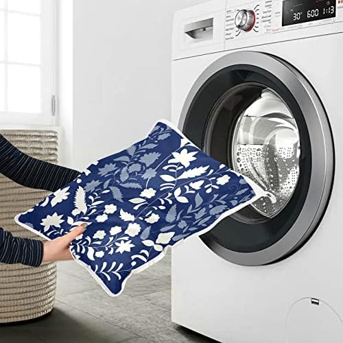 Fladish Blue and White Flowers Mesh Randa Bolsa de lavar roupa de lavar máquina de lavar malas