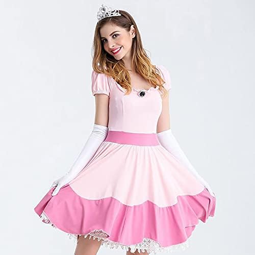 3 peças Mulheres A-line Midi Dress Manga curta fantasia de halloween princesa lolita vestidos de cosplay fotfits