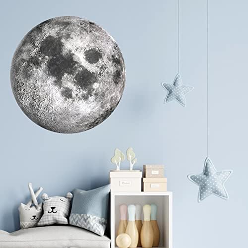 Adesivos de parede da lua, adesivo de parede espacial da lua cheia, decalque de parede do planeta