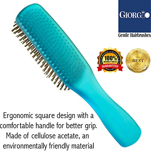 Giorgio gion1b neon azul 7,75 polegadas Touch suave Proxota de cabelo para homens e mulheres. Cerdas macias