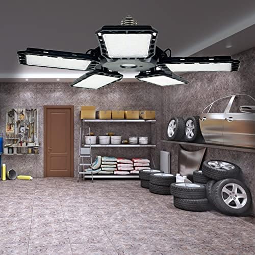 Luzes de garagem LED, lâmpadas de luzes de teto de garagem LED deformáveis ​​com painéis de ajustes,