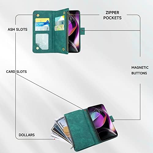 Compatível com Motorola Moto G 5G 2022 Caixa da carteira e premium Coloque de couro vintage Titular de