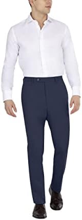 Calça de terno masculino DKNY, sólido marinho, 36W x 32L