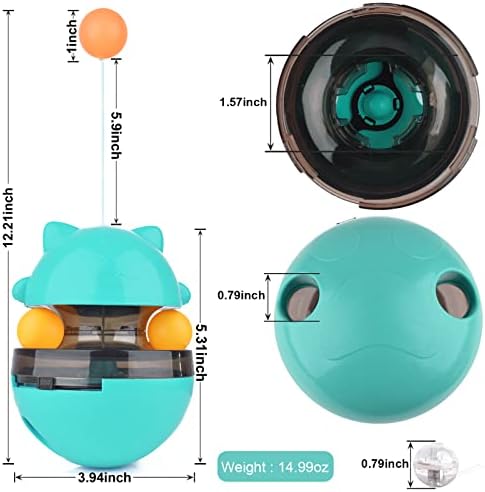 Cycam Cat Toy Interactive Toy, Kitty Shape Tumble Food Dispensing Ball, Dispensador de vazamento de alimentação
