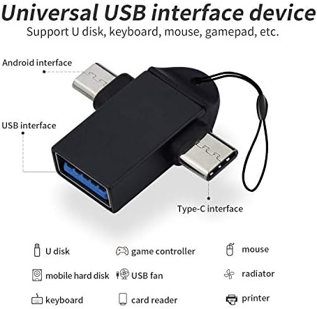 Adaptador TG 2 em 1 Tipo C Micro USB 3.0 OTG Adapter Converter, usado para sincronização de dados, o conversor