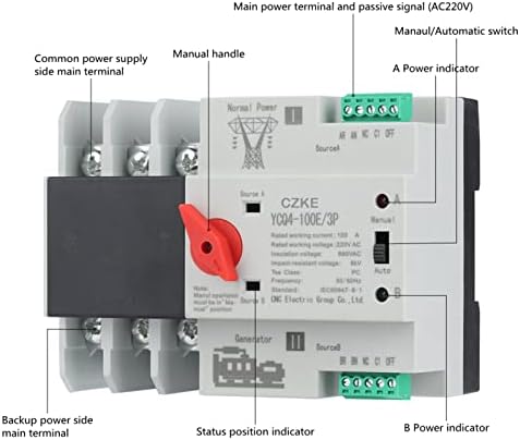 TPUOTI YCQ4-100E Série 2P 3P 4P DIN RAIL ATS ATS DUAL POWER AUTRIMÁTICO Chave de seletor elétrico Switches de