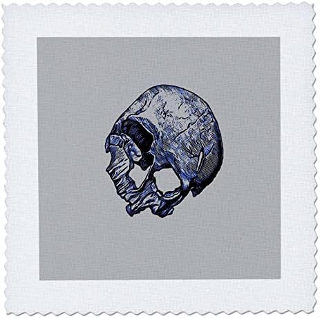 Crânio humano quebrado 3drose no estilo tatuagem - quadrados de colcha
