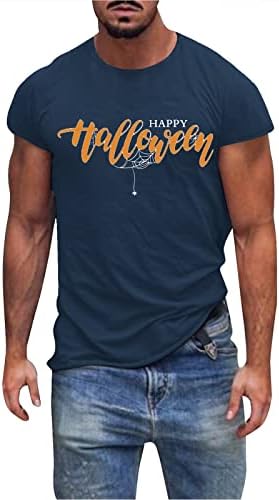 Xxbr halloween tops para masculino, soldado letra curta letra impressão happy halloween o pescoço de designer