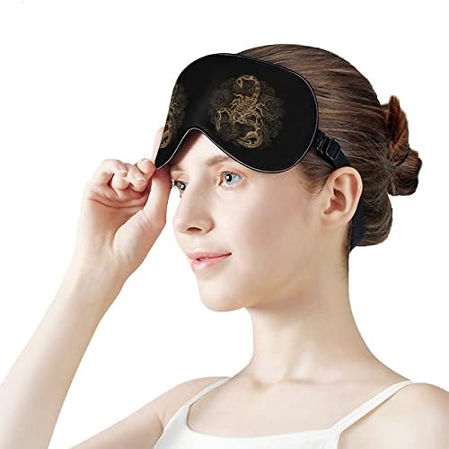 Golden Cool Scorpio Máscara para Blackout Night Blackfold com cinta ajustável para homens mulheres