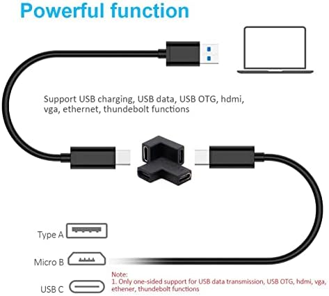 Lokke USB C a USB C 3.1 Adaptador, USB Tipo C femle para fêmea tipo C Com conversor de conector angular