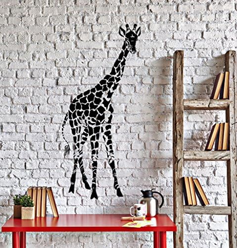 DesignTorefine Vinyl Wall Decalfe Giraffe Africano Quarto de Crianças Zoo Crianças Decors Black