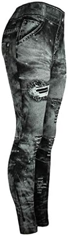Lcepcy jeans visual leggings jeans cinza leggings rasgados jeans perneiras angustiadas leggings