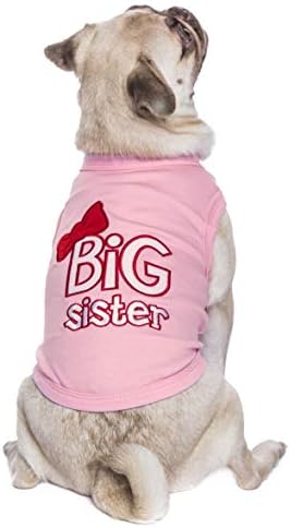 Camisetas de roupas de cão de gato parisiense Camisetas camisetas Big Sister, XS
