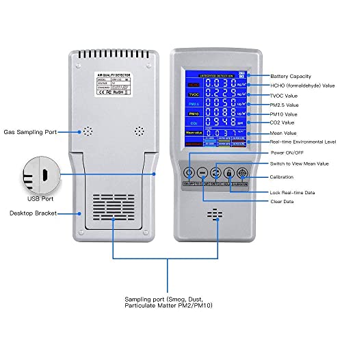 Monitor de qualidade do ar biaoling testador preciso para CO2 formaldeído tvoc pm2.5/pm10 Detector