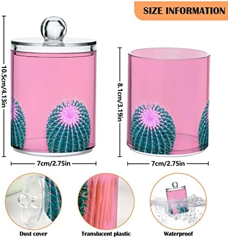 Yyzzh cactus cor de verão brilhante de verão em rosa 4 pacote QTIP Distribuidor de suporte para algodão Swab Ball