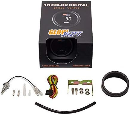 Glowshift 10 Color Digital 300 F Kit de medidor de temperatura de refrigeração de água - Inclui