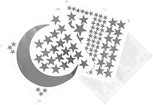 Toyandona 3 lençóis estrelas da lua e nuvens Decalques de parede adesivos de vinil Removável PVC Stars Peel e Stick