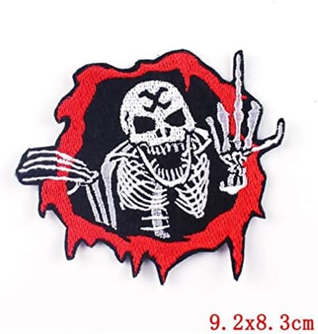 Ferro de crânio em remendos de esqueletos arrogantes punk para roupas logotipo de esqueleto de