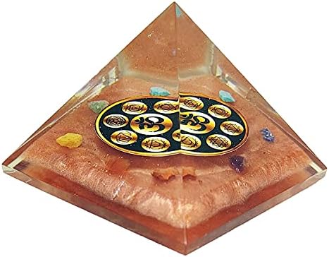 Sharvgun 60-65 mm Orgone Chakra Yantra Pirâmide Orgonita Cura de Cristal Yoga Meditação