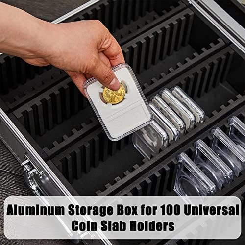 Caixa de caixa de armazenamento de moedas de alumínio divertida para porta -lajes com suportes de moeda com suporte