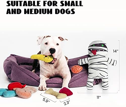 Brinquedos de cachorro graciosos engraçados: brinquedos de mastigar de 9 em 1 para cães médios pequenos com tecido