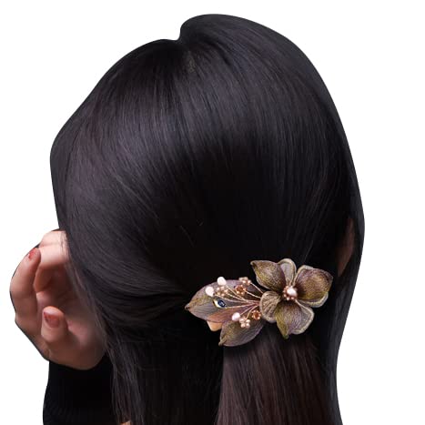 Cheerbows feminino pérola ornamentos de cabelo clipe fêmea tampo tampo de tampa um word clipes rabo de cavalo